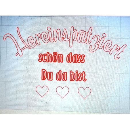 Schablone Hereinspatziert