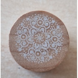 Holz Stempel rund  filigrane Muster