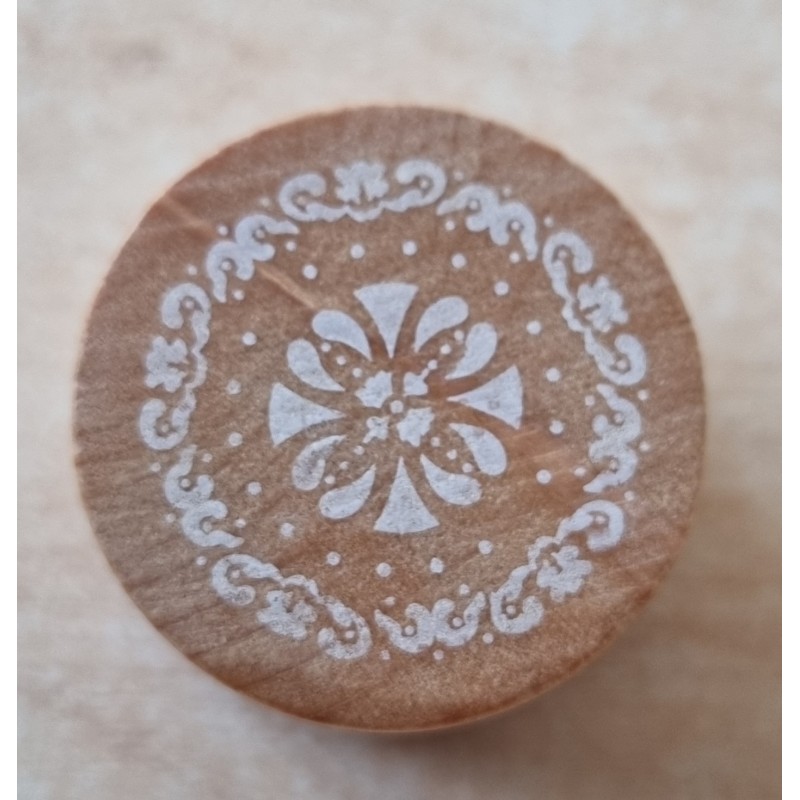 Holz Stempel rund  filigrane Muster
