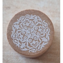 Holz Stempel rund  filigrane Muster