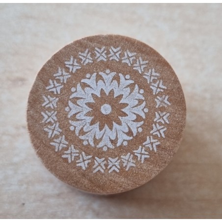 Holz Stempel rund  filigrane Muster