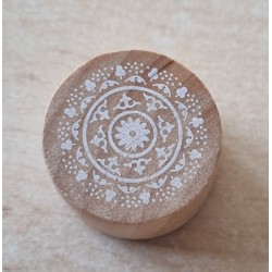 Holz Stempel rund  filigrane Muster