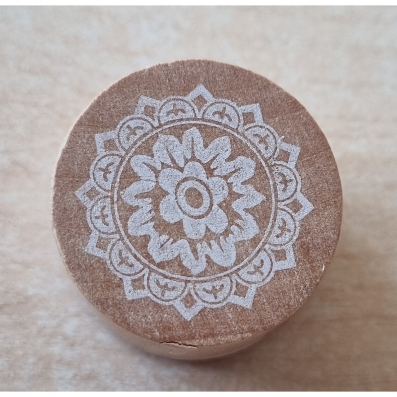 Holz Stempel rund  filigrane Muster