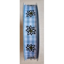 Dekoband Edelweiss hellblau kariert
