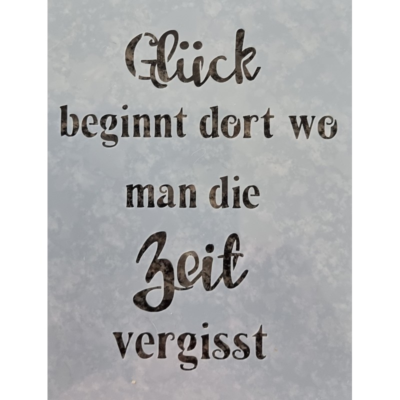 Schablone Glück beginnt....