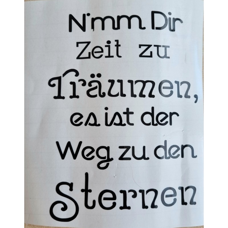 Vinyl Schrift Nimm Dir Zeit.... schwarz