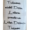 Vinyl Schrift Träume nicht....   schwarz