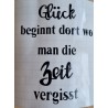 Vinyl Schrift Glück beginnt dort....   schwarz