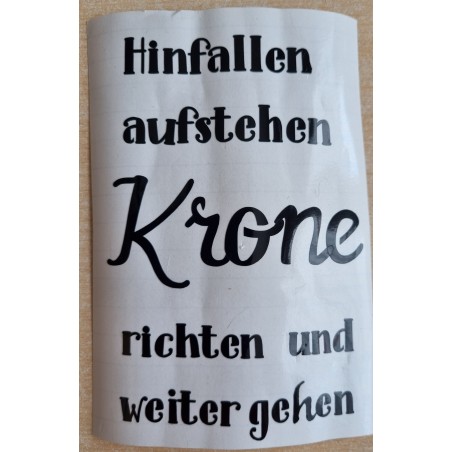 Vinyl Schrift Krone richten....   schwarz