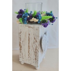 Teelicht mit Trockenblumen
