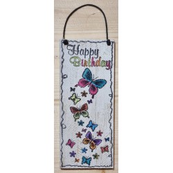 Mini Schild Happy Birthday/Schmetterlinge
