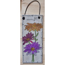 Mini Schild Zum Geburtstag/Blumen