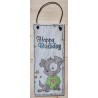 Mini Schild Happy Birthday/Hund