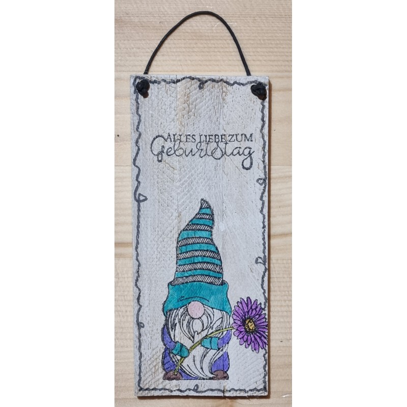 Mini Schild Alles Liebe zum Geburtstag/Wichtel