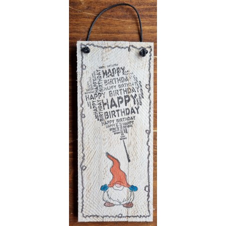 Mini Schild Happy Birthday/Wichtel