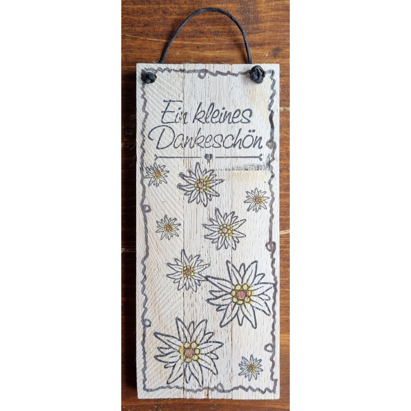 Mini Schild Ein kleines Dankeschön/Edelweiss