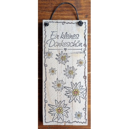 Mini Schild Ein kleines Dankeschön/Edelweiss