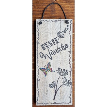 Mini Schild Beste Wünsche/Pusteblume
