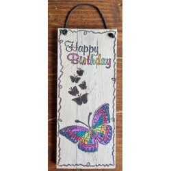 Mini Schild Happy Birthday/Schmetterling