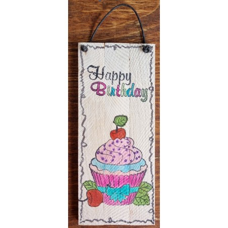 Mini Schild Happy Birthday/Cupcake