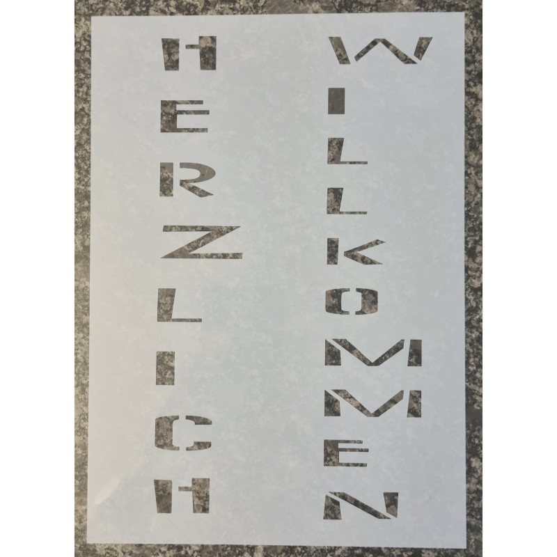 Schablone Herzlich Willkommen