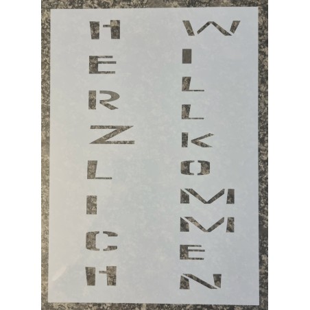 Schablone Herzlich Willkommen