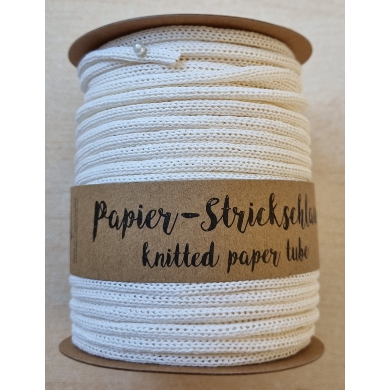 Papier-Strickschlauch weiss