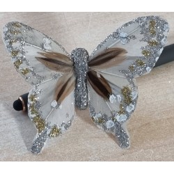 Schmetterling mit Clip silber/gold