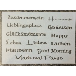 Schablone diverse Gefühlswörter