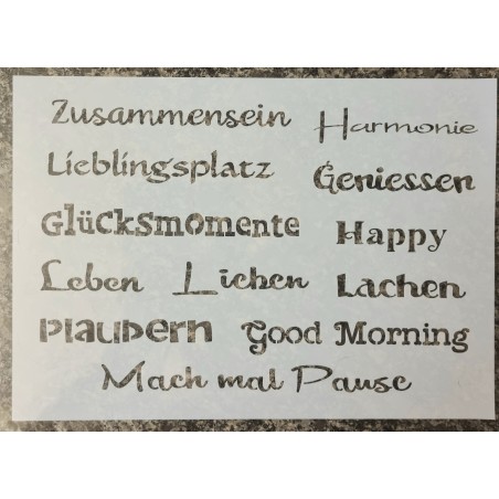 Schablone diverse Gefühlswörter
