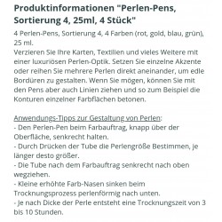 Perlen Pens rot/gold/blau/grün