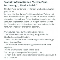 Perlen Pens weiss/silber/kupfer/gold
