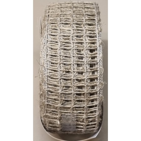 Juteband Gitter taupe