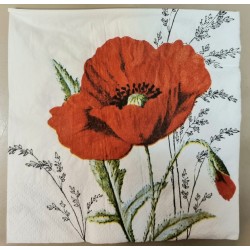 Serviette Mohnblume rot