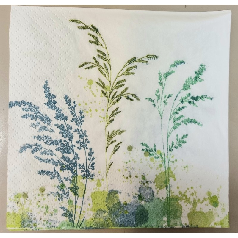 Serviette Blumenwiese grün