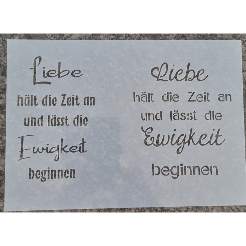 Schablone Liebe/Ewigkeit
