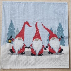 Serviette Drei Wichtel