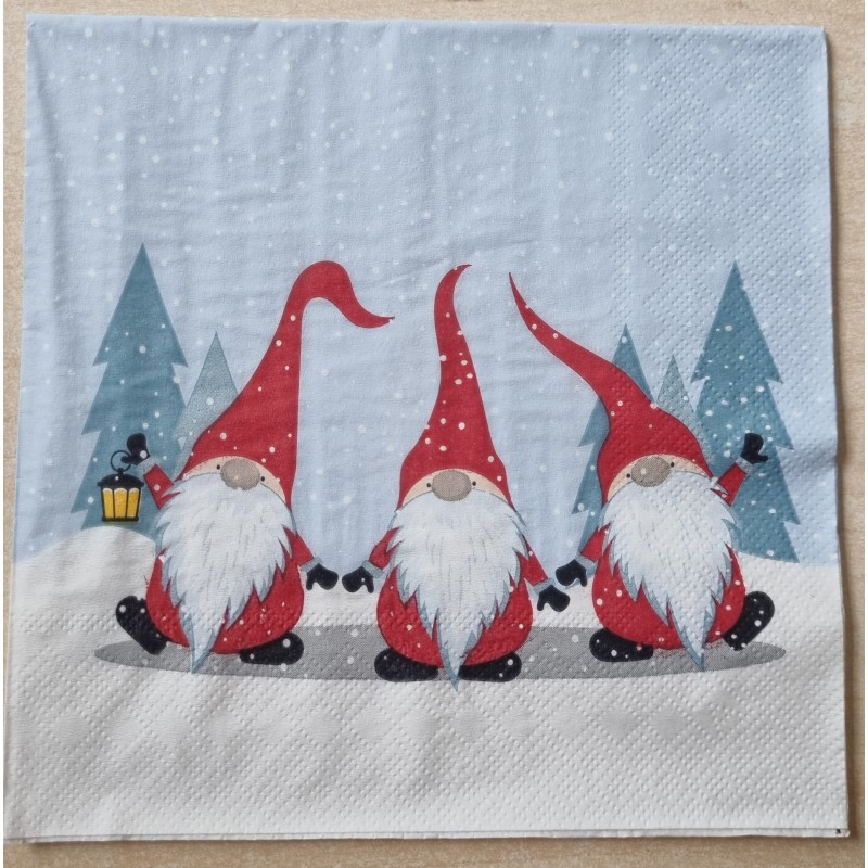 Serviette Drei Wichtel