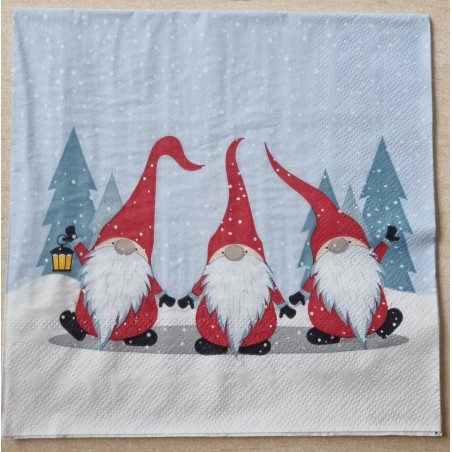 Serviette Drei Wichtel