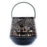 Metall Laterne schwarz/gold