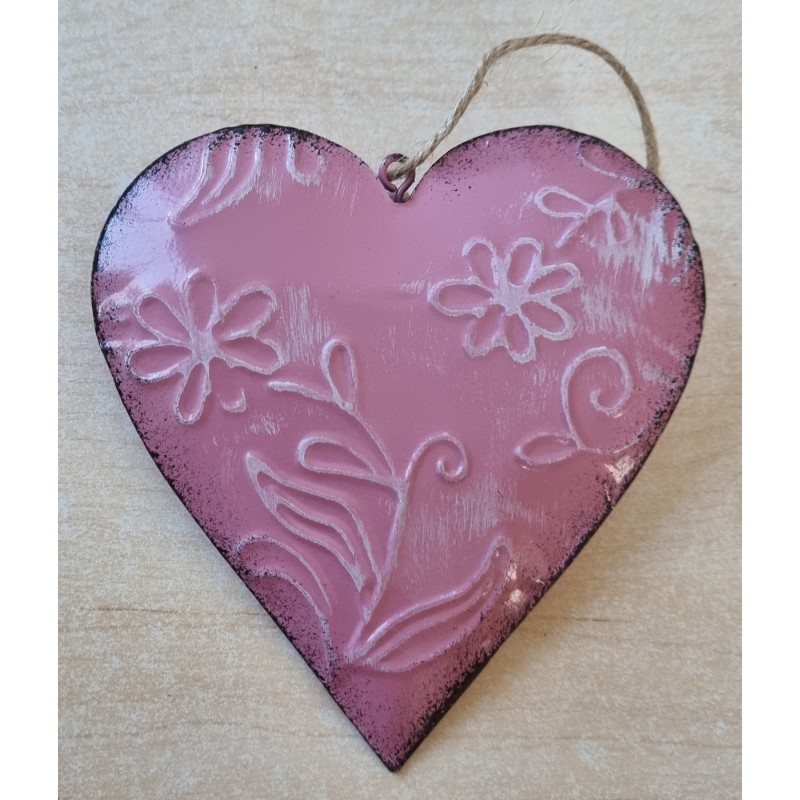 Metall Herz rosa