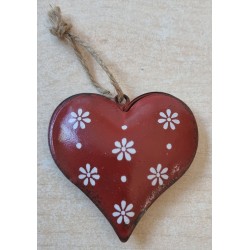 Metall Herz rot/weiss