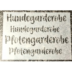 Schablone Hundegarderobe/Pfotenparkplatz
