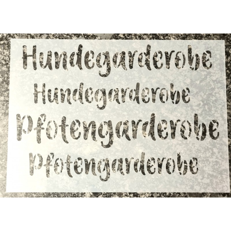 Schablone Hundegarderobe/Pfotenparkplatz