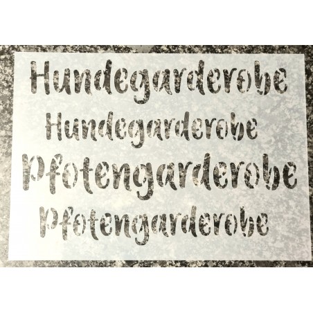 Schablone Hundegarderobe/Pfotenparkplatz