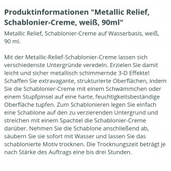 Schablonier Creme Metallic Relief weiss