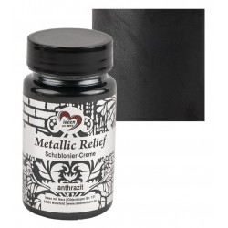 Schablonier Creme Metallic Relief anthrazit