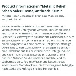 Schablonier Creme Metallic Relief anthrazit
