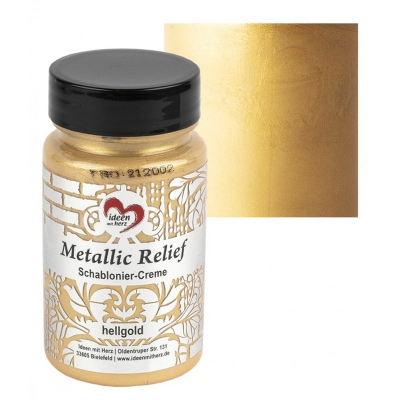Schablonier Creme Metallic Relief hellgold