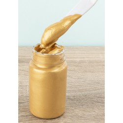 Schablonier Creme Metallic Relief hellgold